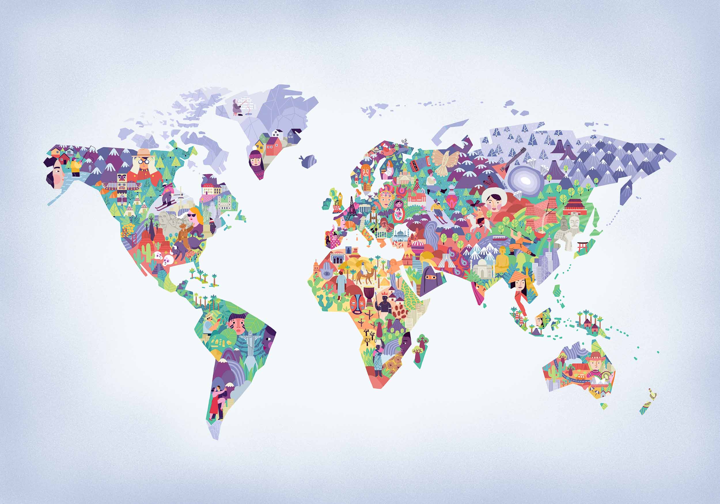 Diversity Map, Lilac, Coordonne